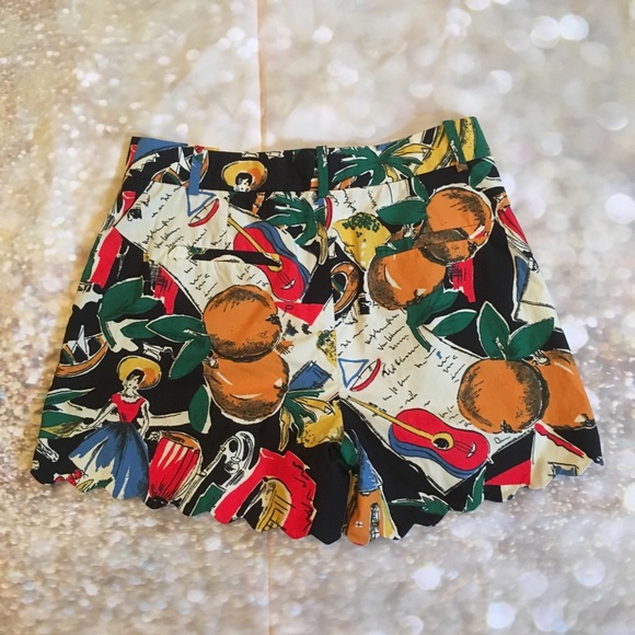 NWT J Crew Postcard Print Scallop Shorts Sz 00 - Picture 8 of 8
